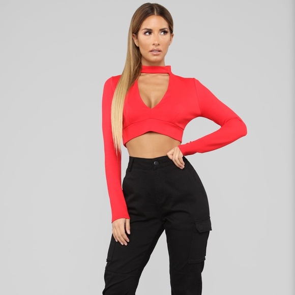 Fashion Nova Tops - FashionNova// mock neck crop top size small